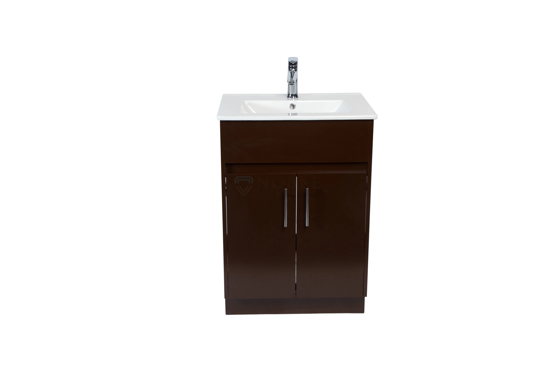 24 inch Hi Gloss Chocolate colour Vanity with Sink and Countertop at Noble Vanity Mississauga149