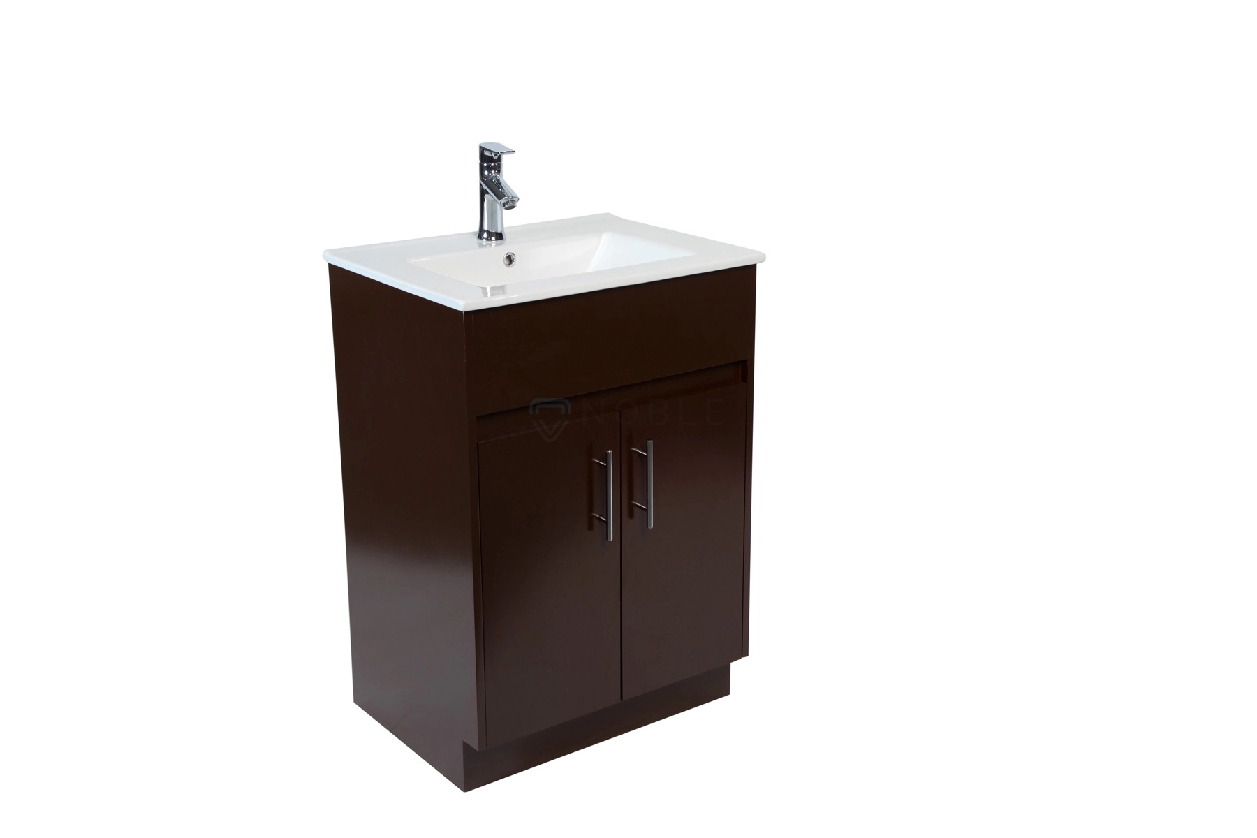 24 inch Hi Gloss Chocolate colour Vanity with Sink and Countertop at Noble Vanity Mississauga150