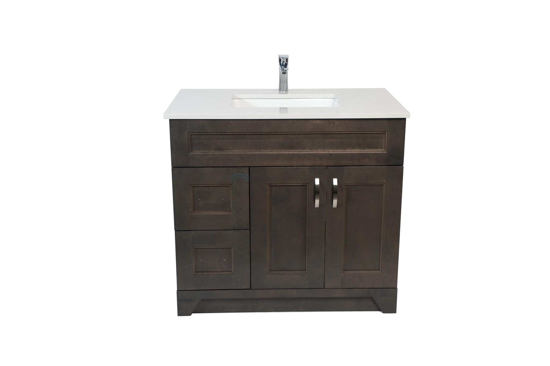 30 inch STEP SHAKER Grey Color REal Wood Vanity with Drawers at Noble Vanity Mississauga119
