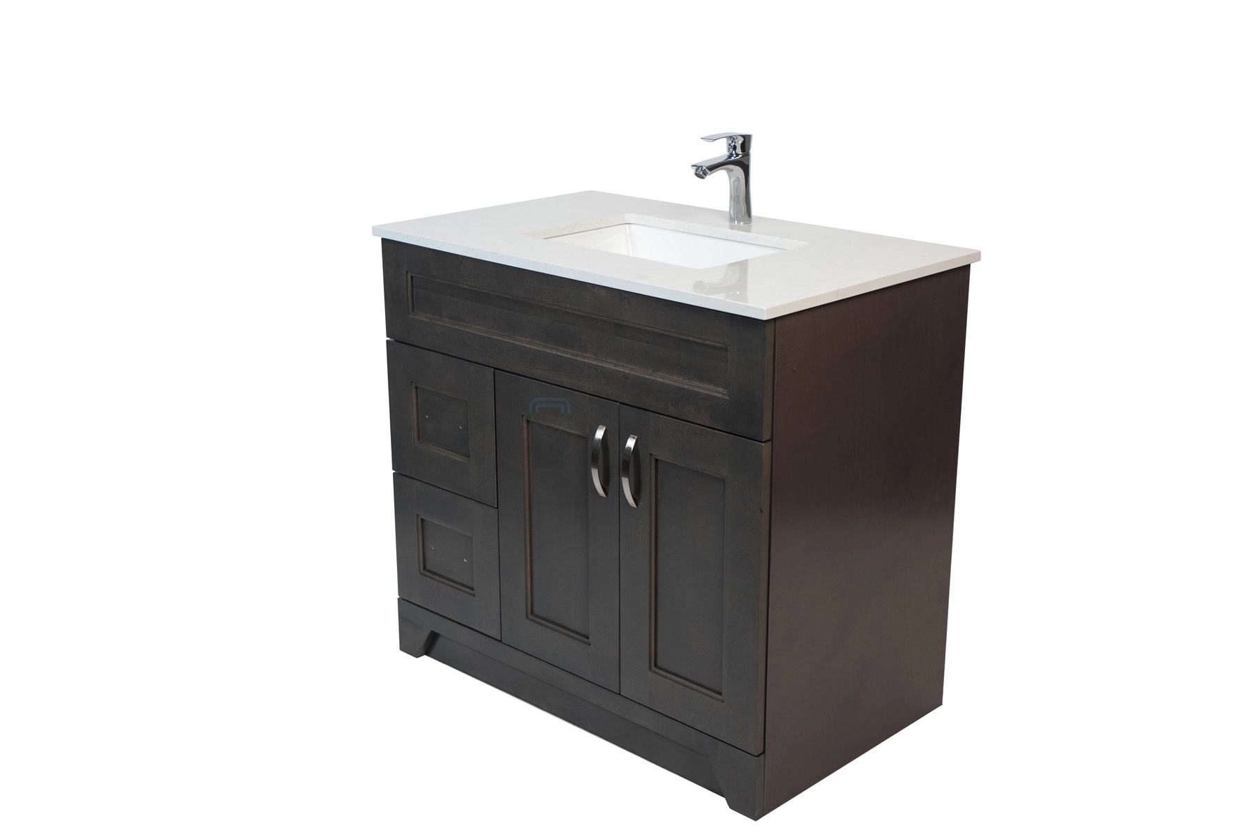 30 inch STEP SHAKER Grey Color REal Wood Vanity with Drawers at Noble Vanity Mississauga121