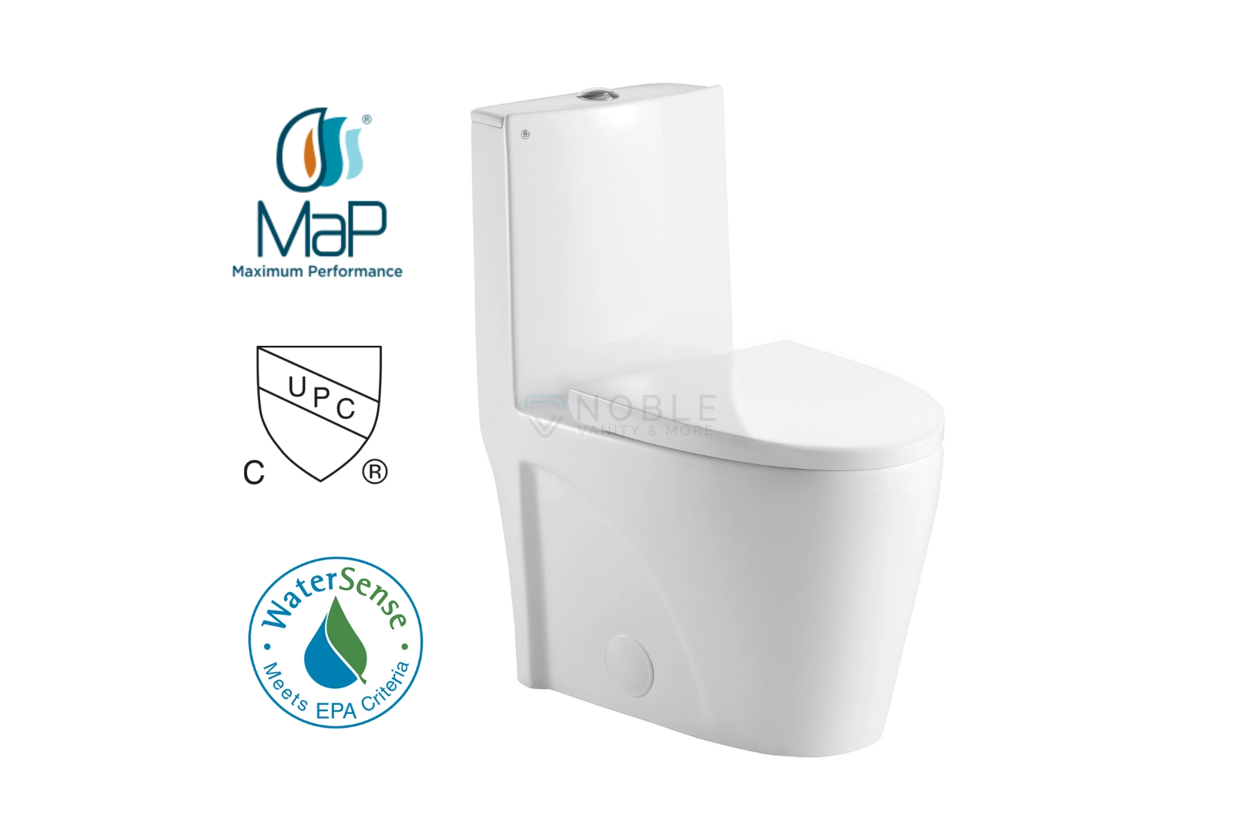 Toilet Elongated, Tornado Flush Luxurious EPA Water Sense