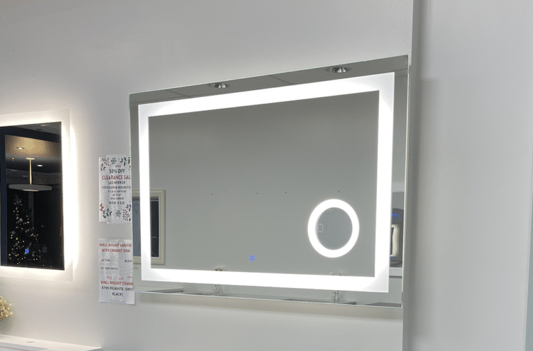 LED BATHROOM MIRROR WITH DEFOGGER AND MAGNIFIER 48